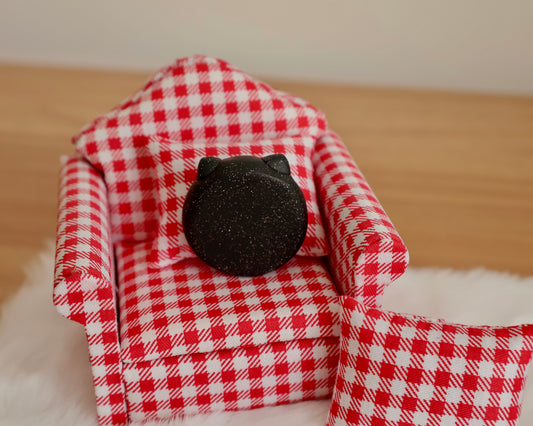 Mini Sparkly Black Kitty Worry Stone