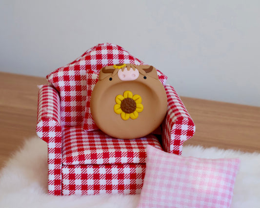 Sunflower Highland Cow Worry Stone