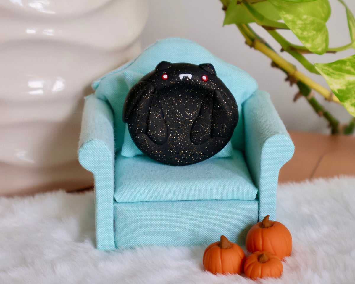 Spooky Sparkly Bat Worry Stone
