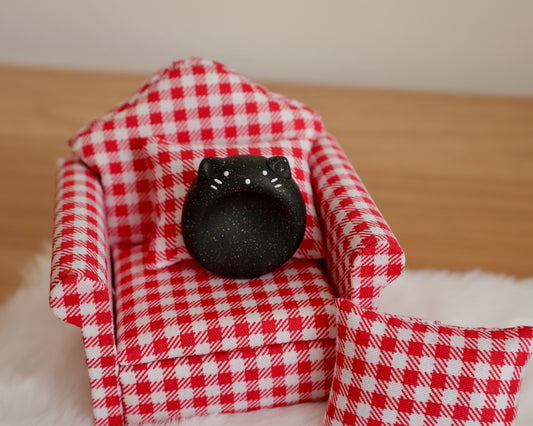 Mini Sparkly Black Kitty Worry Stone