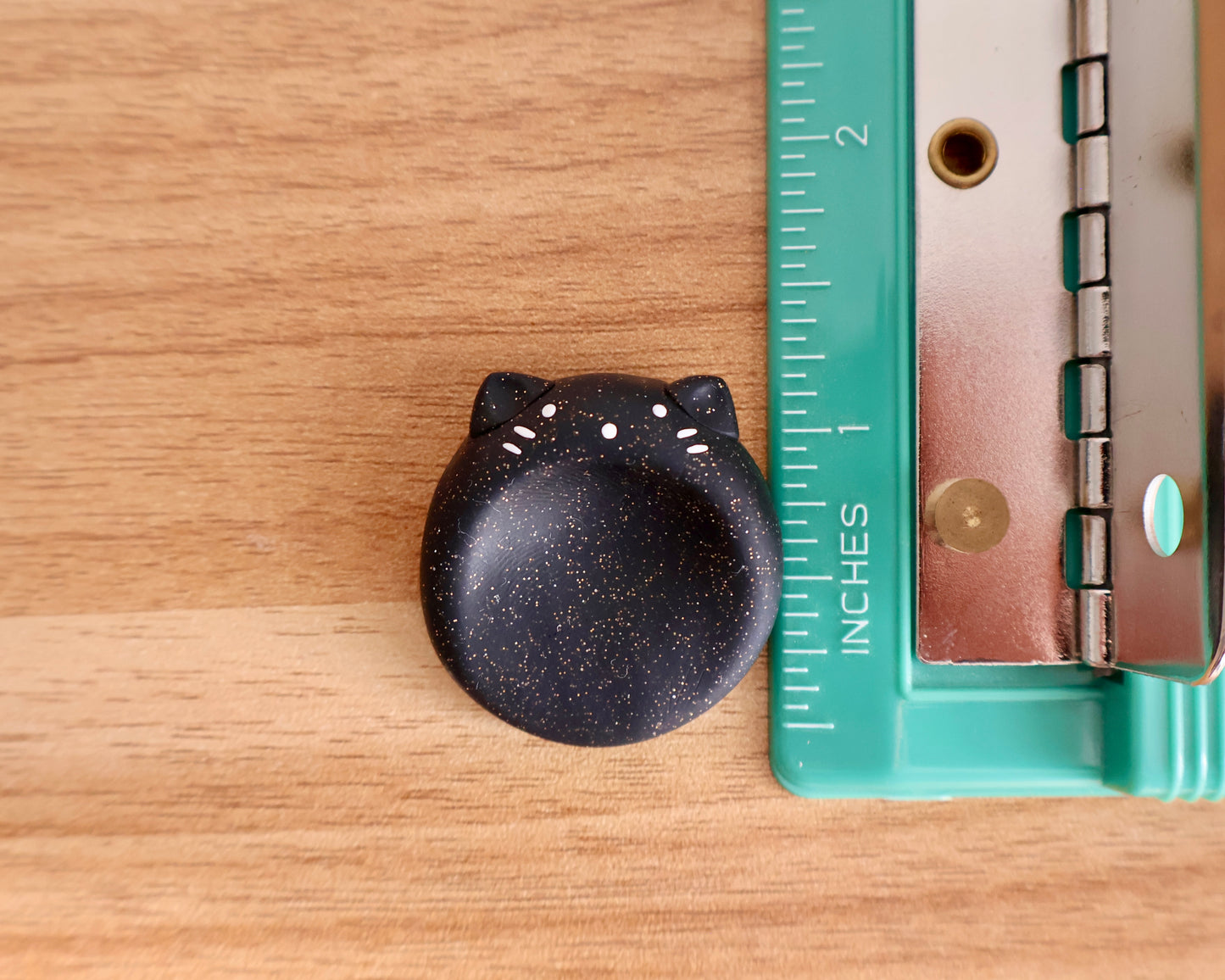 Mini Sparkly Black Kitty Worry Stone