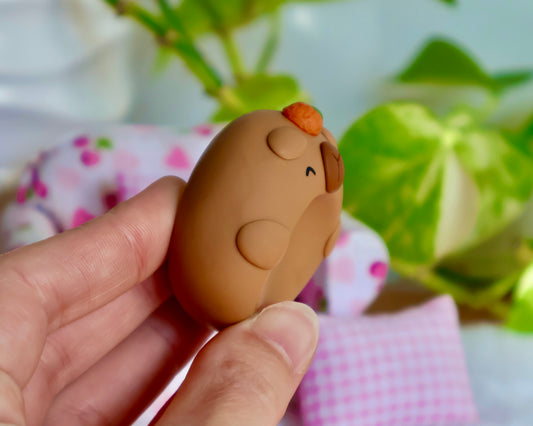 Big Tangerine Capybara Worry Stone