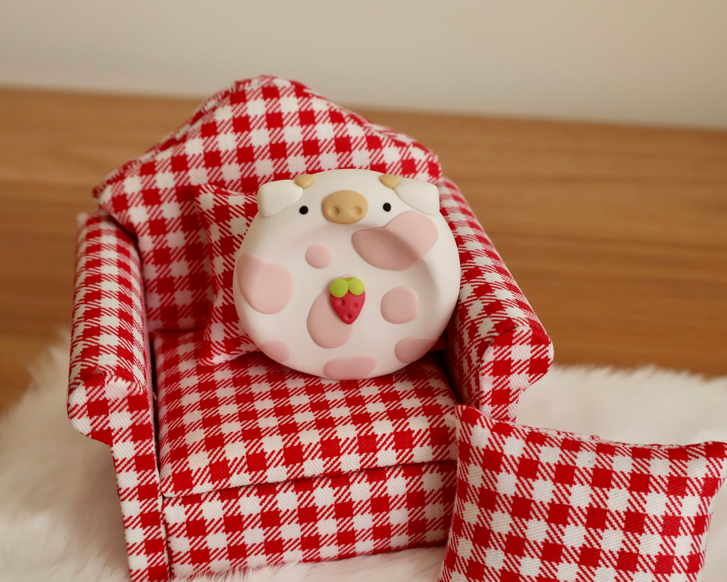 Strawberry Cow Worry Stone