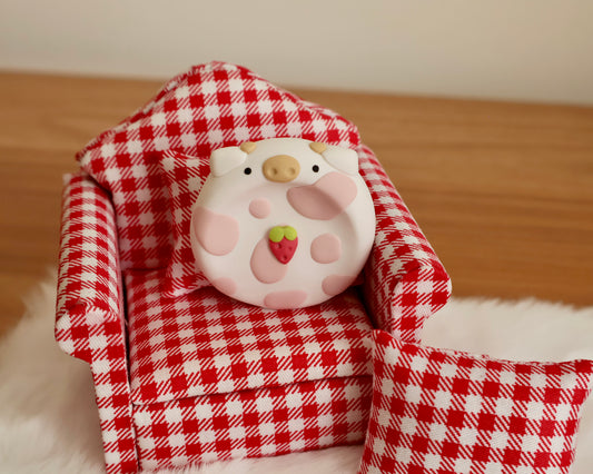 Strawberry Cow Worry Stone