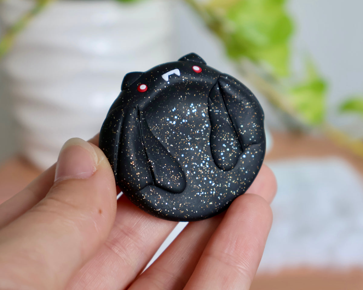 Spooky Sparkly Bat Worry Stone