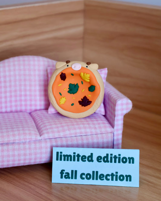 Sugar Cookie Autumn Cow Worry Stone