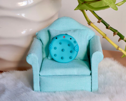 Mini Blue Pufferfish Worry Stone